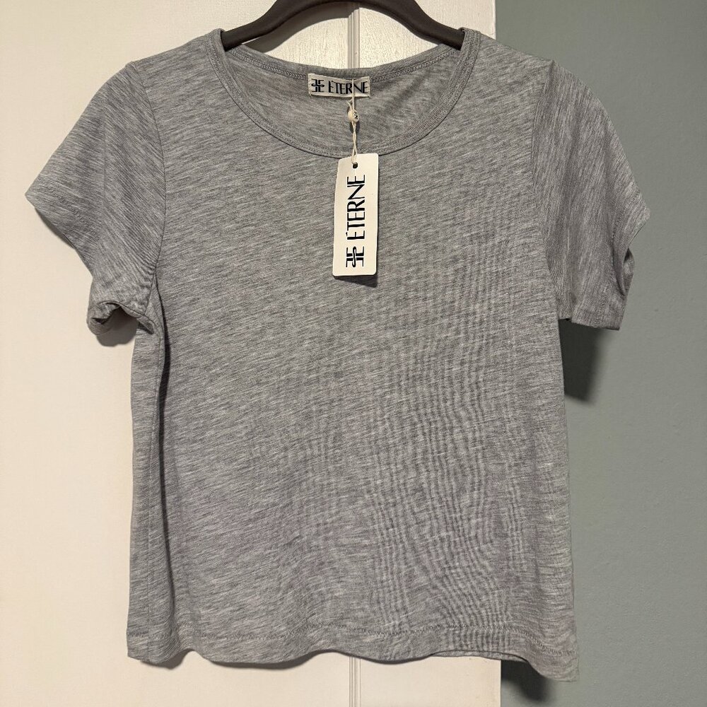 NWT Eterne Fitted Crewneck Short sleeve T Shirt Grey $95 Re/Done Leset M